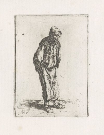 Homem de pé com as mãos atrás das costas de Adriaen van Ostade