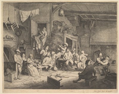 A Dança na Estalagem, 1652. de Adriaen van Ostade