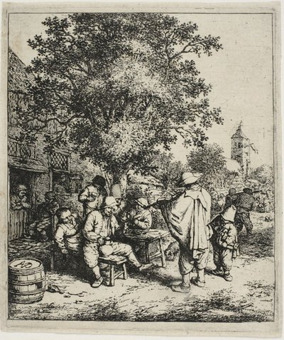 O Violinista e o Menino de Hurdy-Gurdy de Adriaen van Ostade
