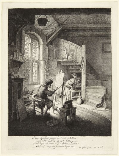 O pintor no seu ateliê de Adriaen van Ostade
