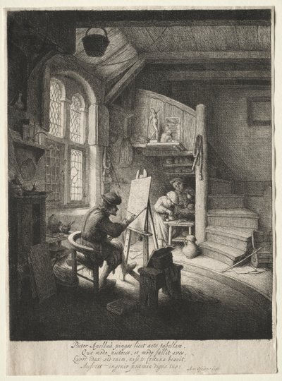 O estúdio do pintor de Adriaen van Ostade