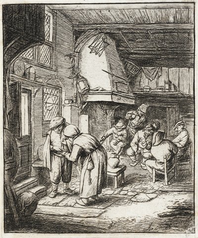 O camponês salda a sua dívida de Adriaen van Ostade