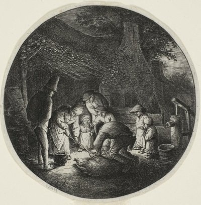 Os Matadores de Porcos de Adriaen van Ostade