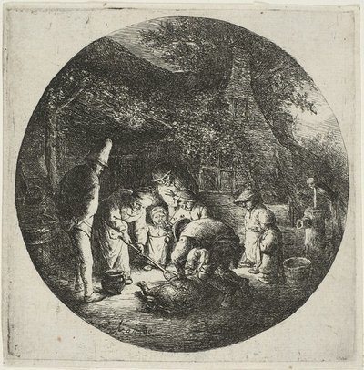 Os matadores de porcos de Adriaen van Ostade