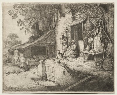 A Mulher Girando de Adriaen van Ostade