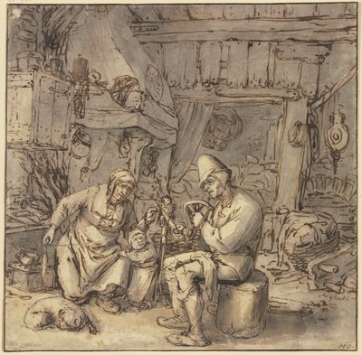 O agricultor que balbucia de Adriaen van Ostade