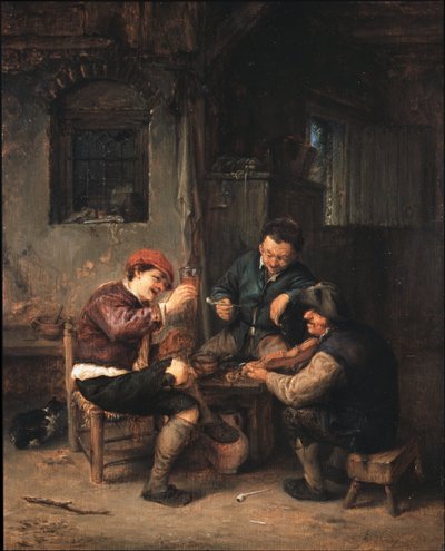 Três camponeses numa estalagem de Adriaen van Ostade