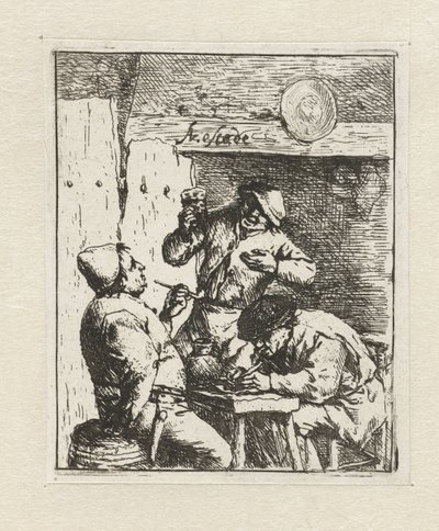 Dois fumantes e bebedores na pousada os fumantes de Adriaen van Ostade