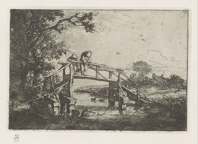 Dois pescadores em uma ponte de Adriaen van Ostade