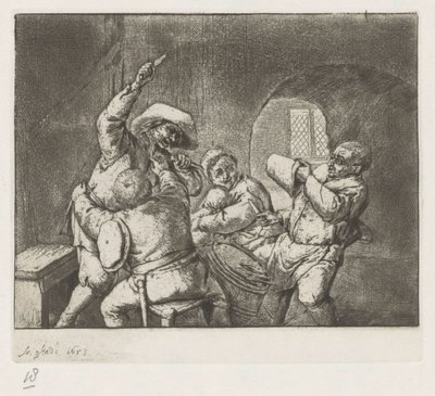 Jogadores de cartas de combate de Adriaen van Ostade