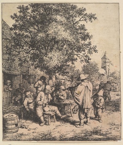 Violinista e Pequeno Organgrinder, 1610-85. de Adriaen van Ostade