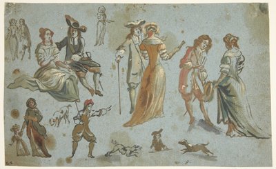 Estudos de figuras de Adriaen van de Velde