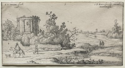 A estrada do pequeno templo redondo. de Adriaen van de Velde