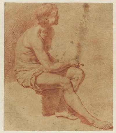 Homem sentado nu de Adriaen van de Velde