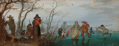 Inverno (diversão no gelo). 1625 de Adriaen van de Venne
