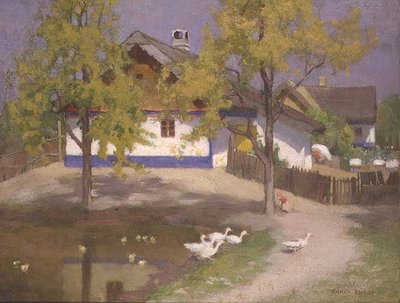 Uma cabana eslava em Kalocsa, c.1905-07 (óleo a bordo) de Adrian Scott Stokes