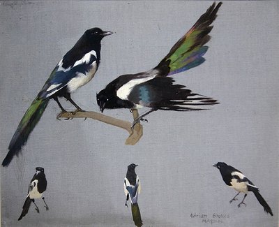 Magpies (óleo sobre tela) de Adrian Scott Stokes