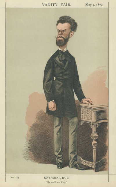 Rei Amadeus de Espanha (cor litho) de Adriano Cecioni