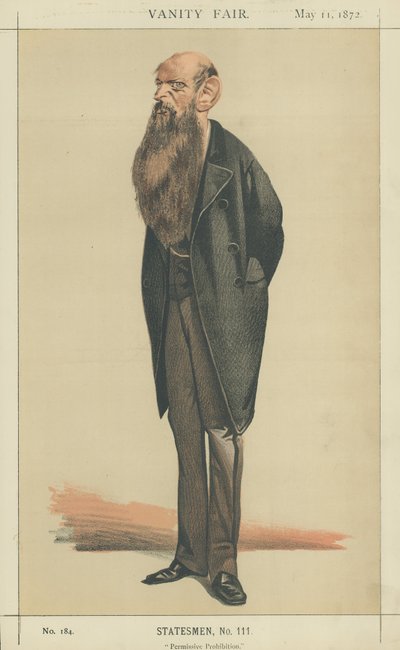 Sir Wilfrid Lawson (litografia a cores) de Adriano Cecioni