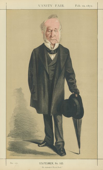 O ilustre Spencer Horatio Walpole (litografia a cores) de Adriano Cecioni