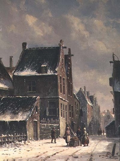 Uma cidade holandesa no inverno de Adrianus Eversen