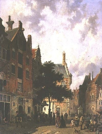 Cena de rua na Holanda de Adrianus Eversen