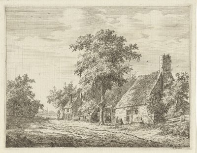 Duas casas ao longo de uma estrada de Adrianus Serné