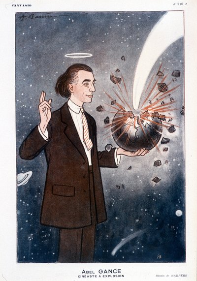 Abel Gance (1889-1981), cineasta em explosão. Em Fantasio 01/12/1930. Desenho de Barrère. de Adrien Barrere