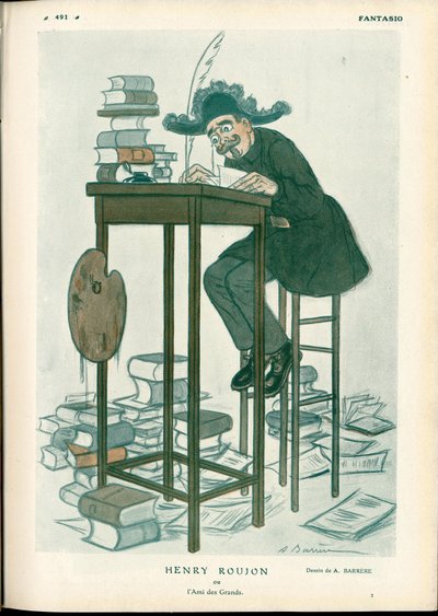 Fantasio, ca. 1912_2_15 - Ilustração de A Barrere (1874-1931): Belas Artes, Escrita de Leitura - Roujon Henry de Adrien Barrere