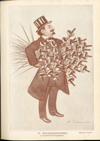 Fantasio, ca. 1912_4_1 - Ilustração de A Barrere (1874-1931): Esgrima - Rouzier Dorcieres de Adrien Barrere