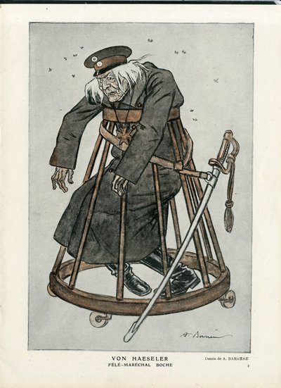Fantasio, ca. 1916_6_1 - Ilustração de A Barrere (1874-1931): Guerra de 14 -18, Alemanha Prússia, Datas do Verificador - Von Haesler - Senilização de Adrien Barrere