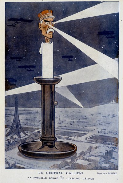 General Gallieni ou a nova vela (do arco da) estrela. Em Fantasio 01/12/1915. Desenho de A. Barrère. de Adrien Barrere