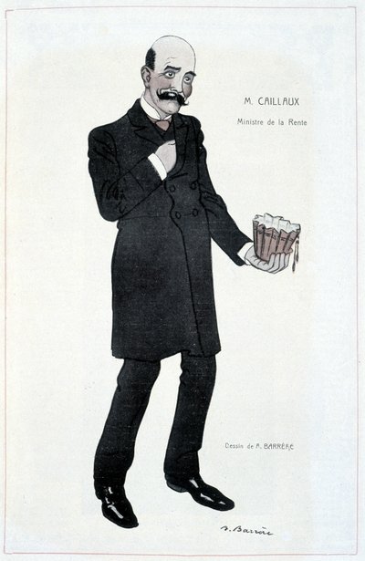 Joseph Caillaux, ministro do aluguel - Ilustração de Adrien Barrere (1877-1931) em "Fantasio" de 15/02/1907 de Adrien Barrere