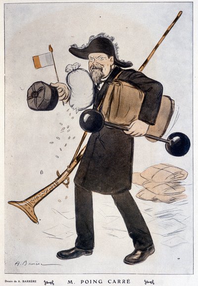 M. Faring Carré (desenho animado sobre Raymond Poincaré) - por Barrère, em "Fantasio" de 01/02/1912 de Adrien Barrere