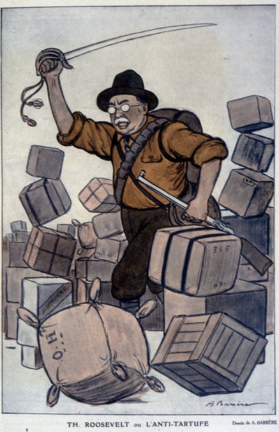 Théodore Roosevelt - por Barrère, em "Fantasio" a partir de 01/09/1915 de Adrien Barrere