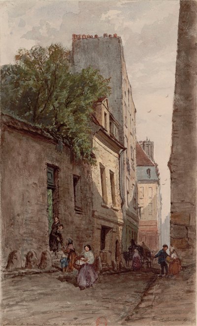 Casa do diácono François de Pâris (1690-1727), Paris, rue des Bourguignons (agora boulevard de Port-Royal). Desenho de Adrien Dauzats (1804-1868) de Adrien Dauzats