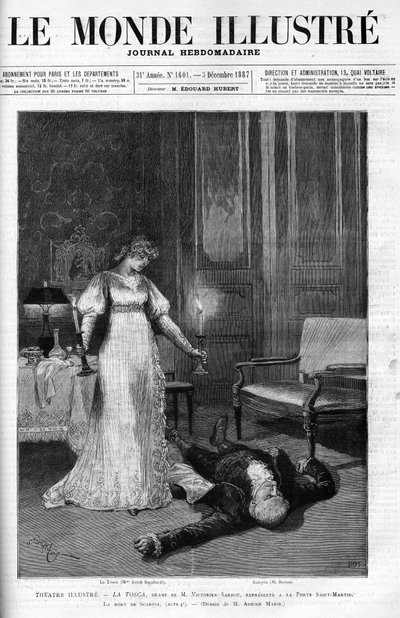 A Morte de Scarpia (Monsier Berton), ilustração do Acto 4 de 