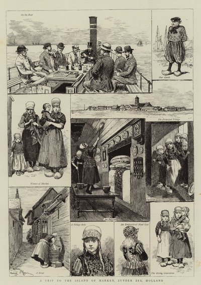 Uma viagem para a ilha de Marken, Zuyder Zee, Holanda de Adrien Emmanuel Marie