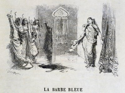 Beard Bleue - em "Les Tales de Fées" de Charles Perrault, ilustrações de Adrien Marie de Adrien Emmanuel Marie