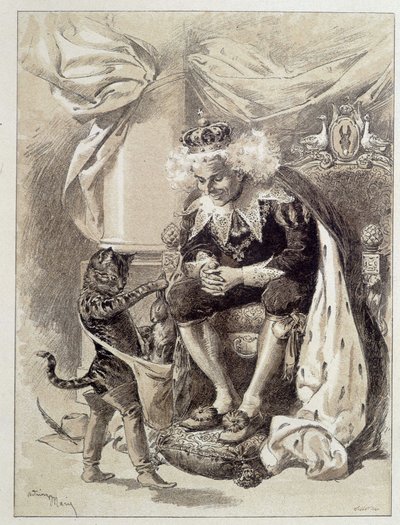 Le Chat Bottté - em "Les Contes de Fées" de Charles Perrault, ilustrações de Adrien Marie de Adrien Emmanuel Marie