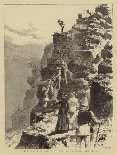 África do Sul, uma ascensão da cabeça do leão, colônia do cabo de Adrien Emmanuel Marie