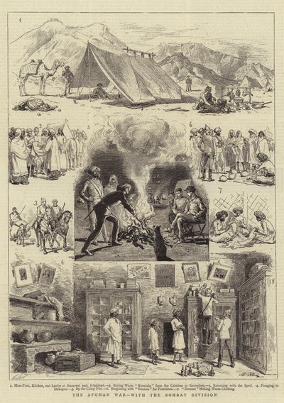 A Guerra do Afeganistão, com a Divisão de Bombaim de Adrien Emmanuel Marie
