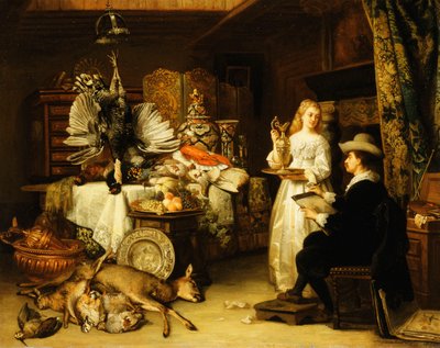 O estúdio do artista, 1879 de Adrien Joseph Verhoven Ball