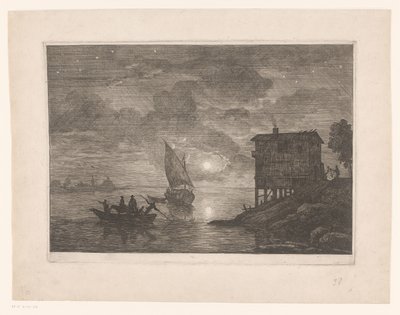 Balsa à noite le baco de Adrien Manglard (attributed to)