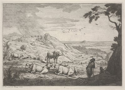 Paisagem com vacas de Adrien Manglard