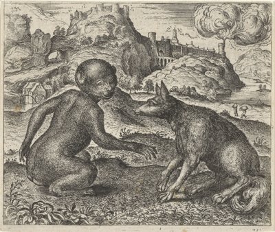 Fábula do macaco e da raposa de Egidius  Sadeler (II)
