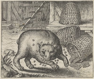 Fábula do Urso e das Abelhas de Egidius  Sadeler (II)