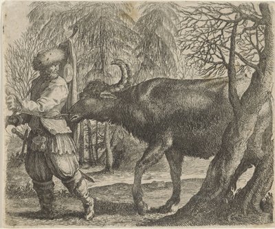 A fábula do búfalo e do agricultor de Egidius  Sadeler (II)