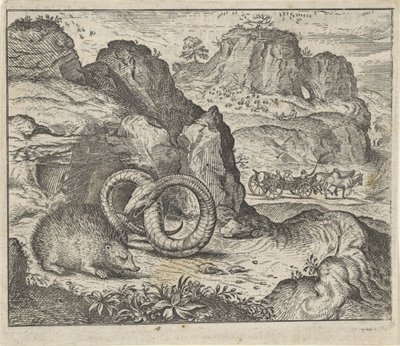 Fábula do ouriço e da serpente de Egidius  Sadeler (II)
