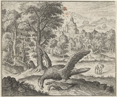 Fábula do abutre e do rouxinol de Egidius  Sadeler (II)